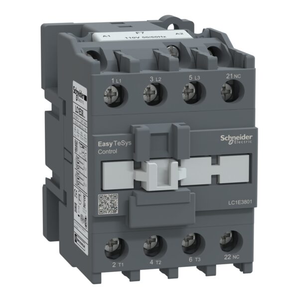 LC1E3801F7 - Contactor Schneider EasyPact TVS 38A / 110V AC / 18,5kW / 1NC