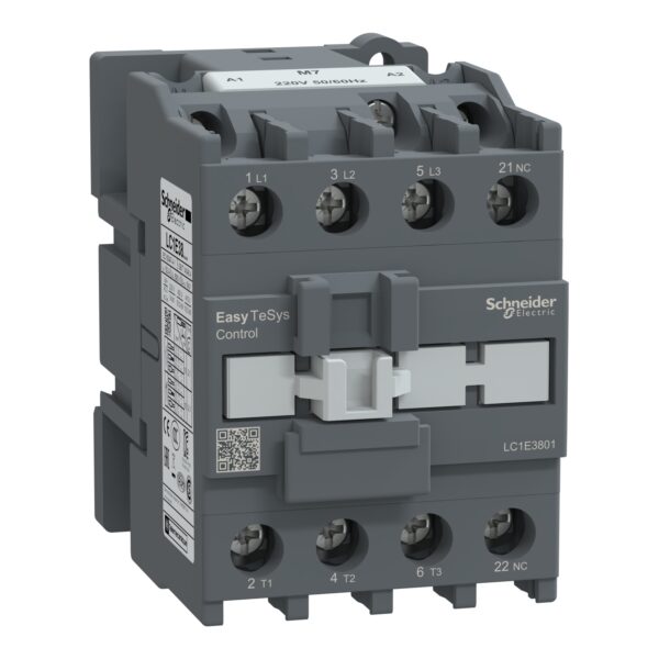 LC1E3801M7 - Contactor Schneider EasyPact TVS 38A / 220V AC / 18,5kW / 1NC