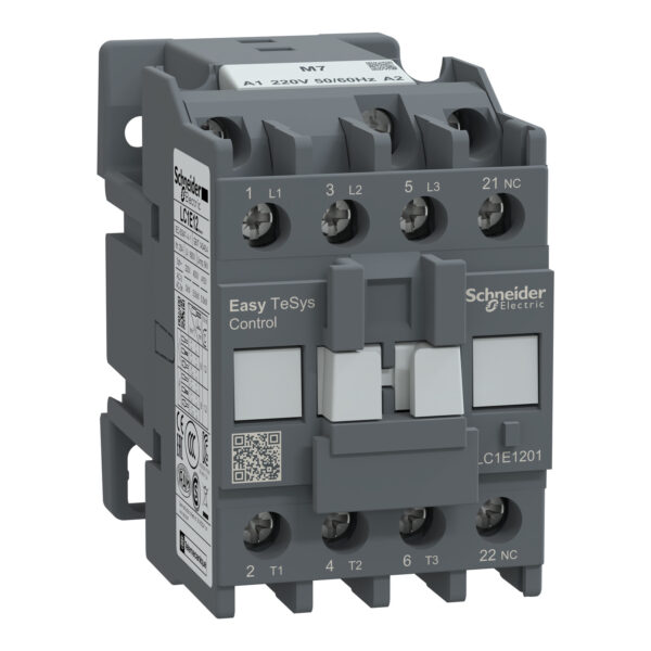LC1E1201M7 - Contactor Schneider EasyPact TVS 12A /  220V AC / 5,5kW / 1NC